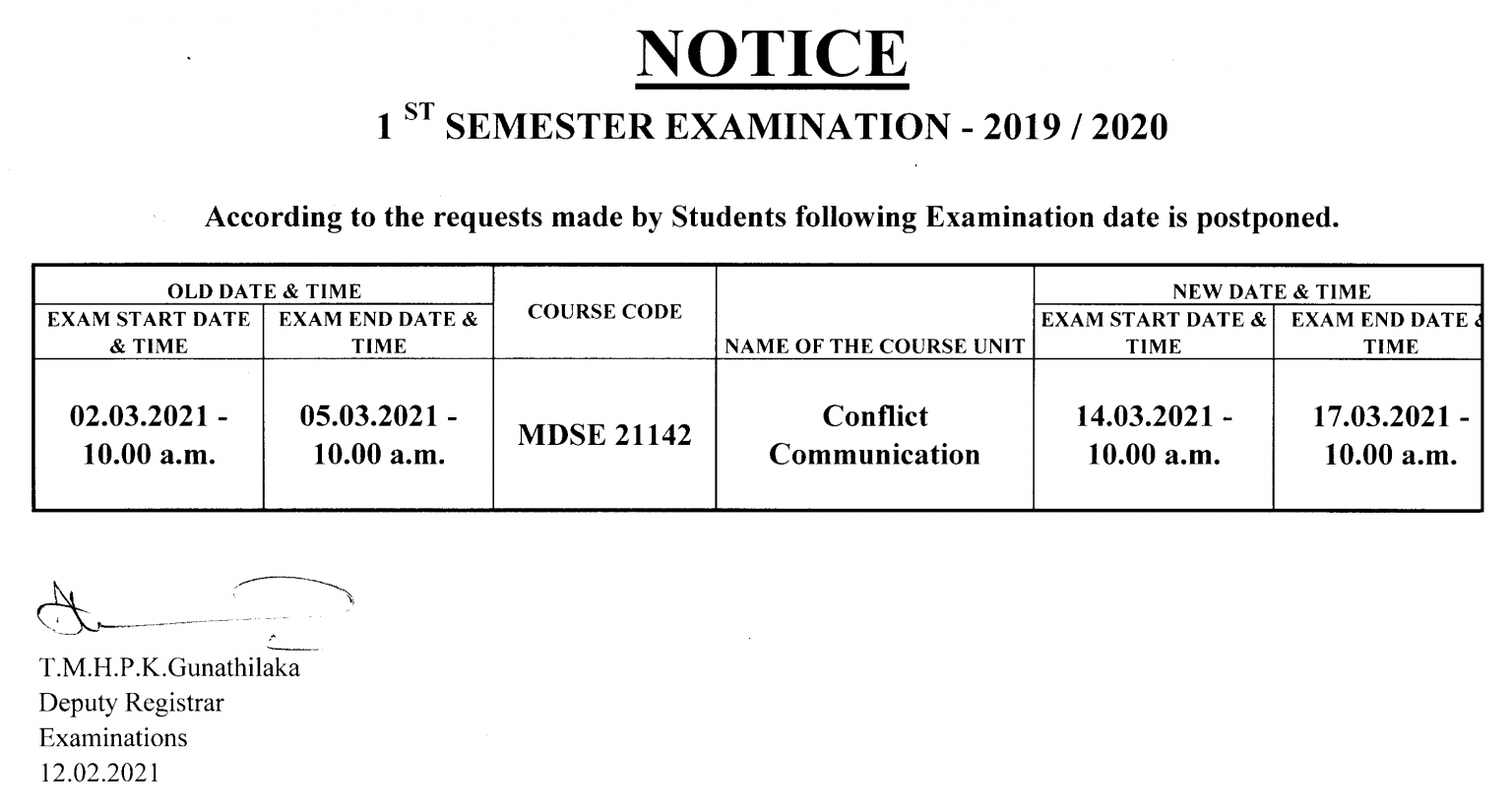 amended-exam-timetable-sri-palee-campus