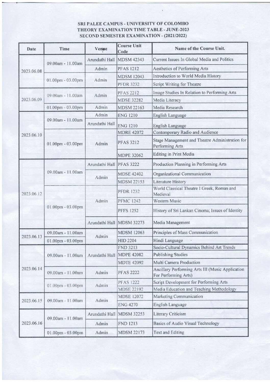 final-time-table-sri-palee-campus