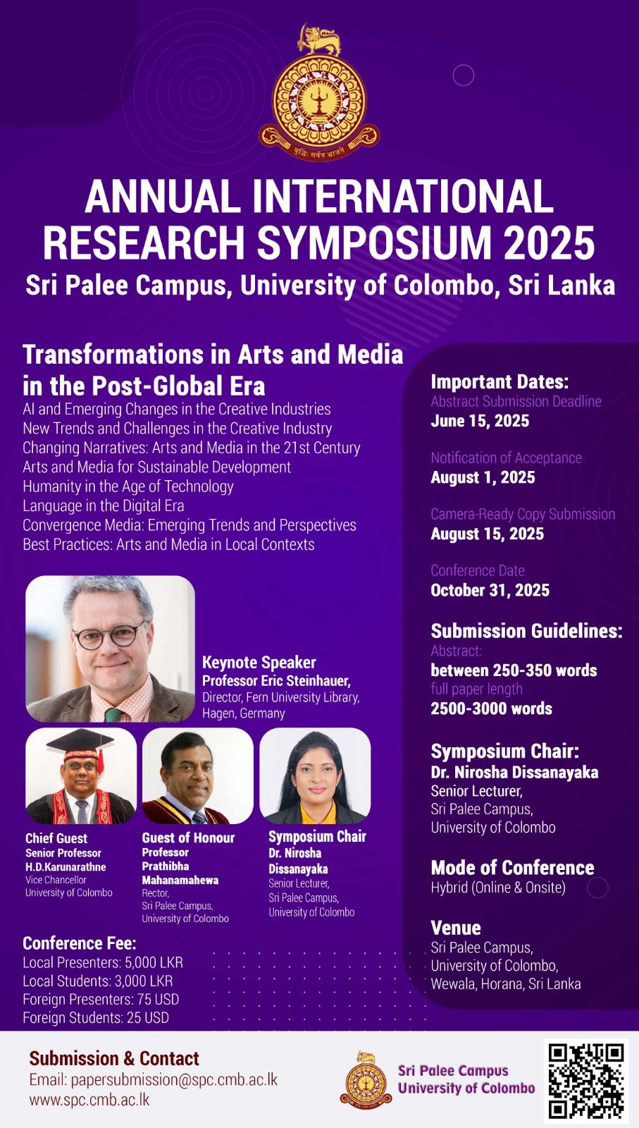 ANNUAL INTERNATIONAL RESEARCH SYMPOSIUM 2025 | Sri Palee Campus