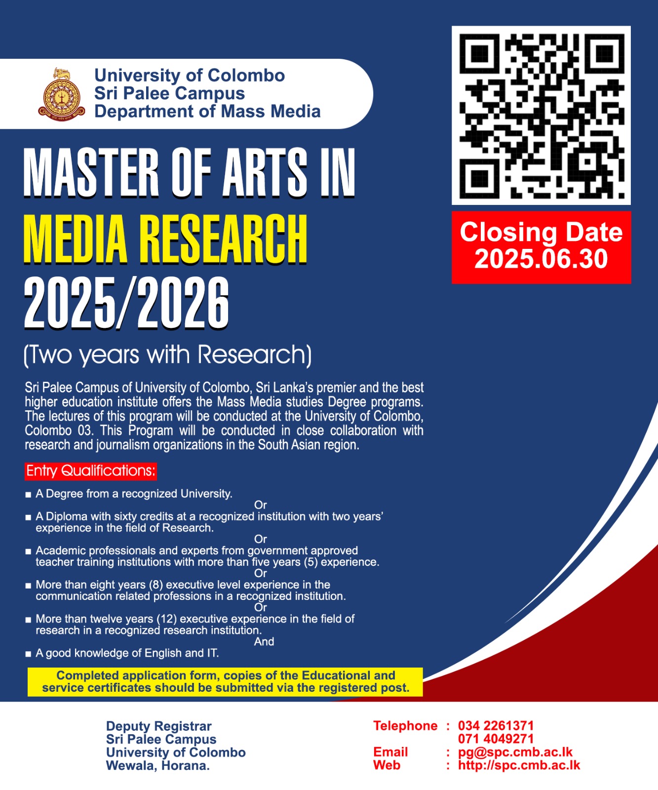 Master of Arts in Media Research 2025/2026